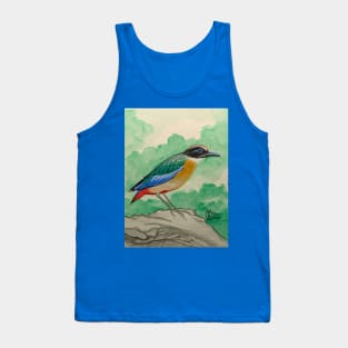 Blue-winged pitta on the rocks Tank Top